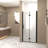 Shower Door  - 1/4"(6Mm) Tempered Glass, Matte Black Aluminum Frame Material, Explosion Proof Film-124402429