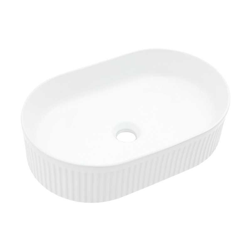 19.4X12.16 Inch White Ceramic Sink Bathroom - Vessel Type, Modern, Stain Drain Opening Package Height