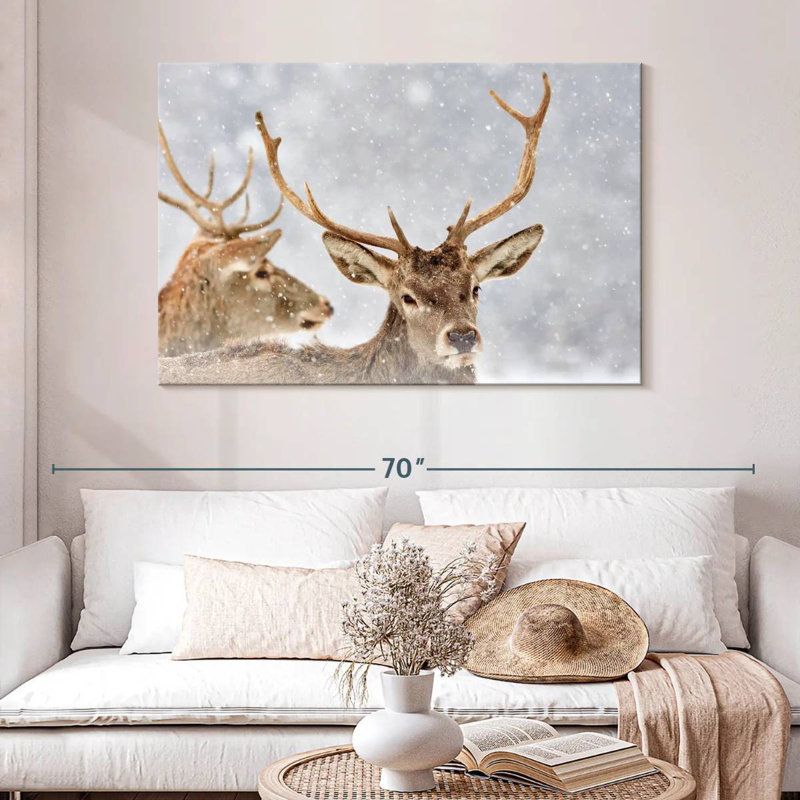 Cerf rouge d'hiver Brampt, H 32 po x l 48 po