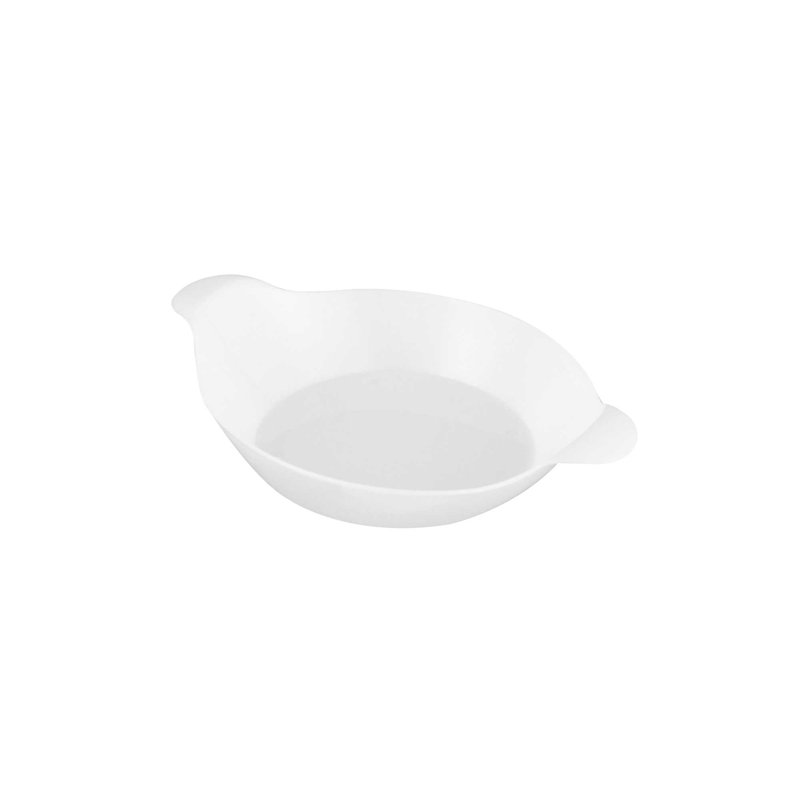 Restaurantware-3.8 x 2.5 Inch Mini Handled Plates, 100 Durable Appetizer Plates - With Handles, Disposable, White Plastic Handled Plates, Suitable For Cold Foods