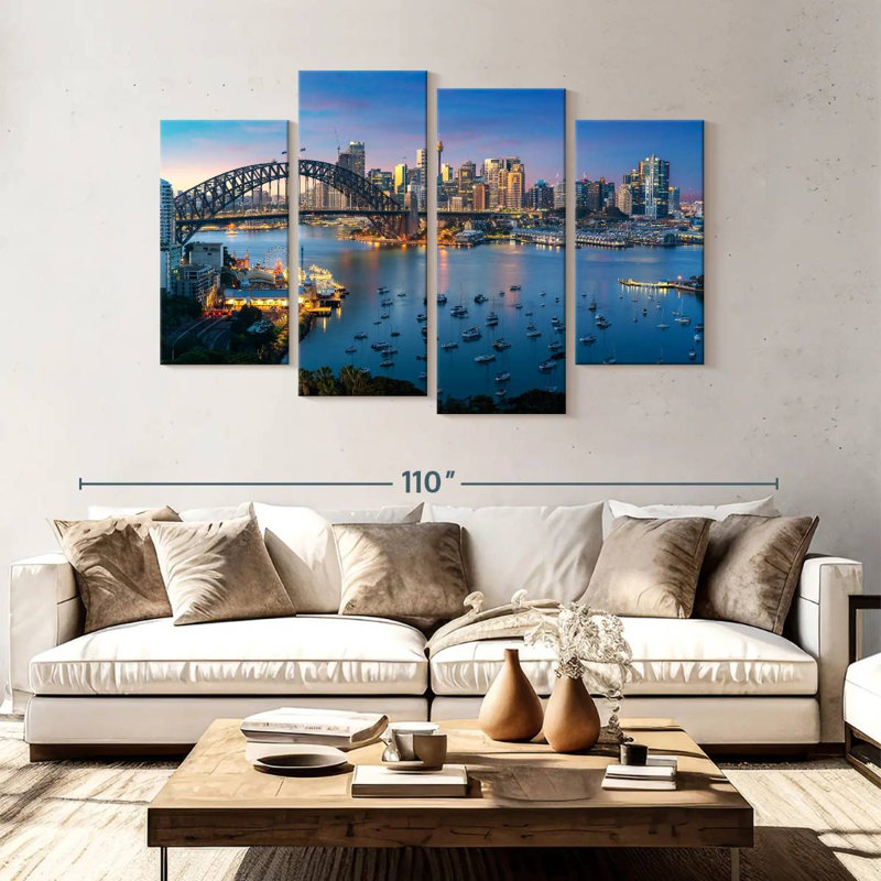 Sireci Bustling Sydney Skyline, 54" H x 84" W