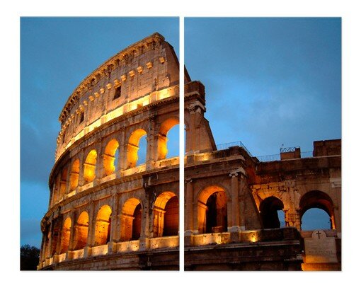 2-tlg. Leinwandbilder-Set Colosseum at Night