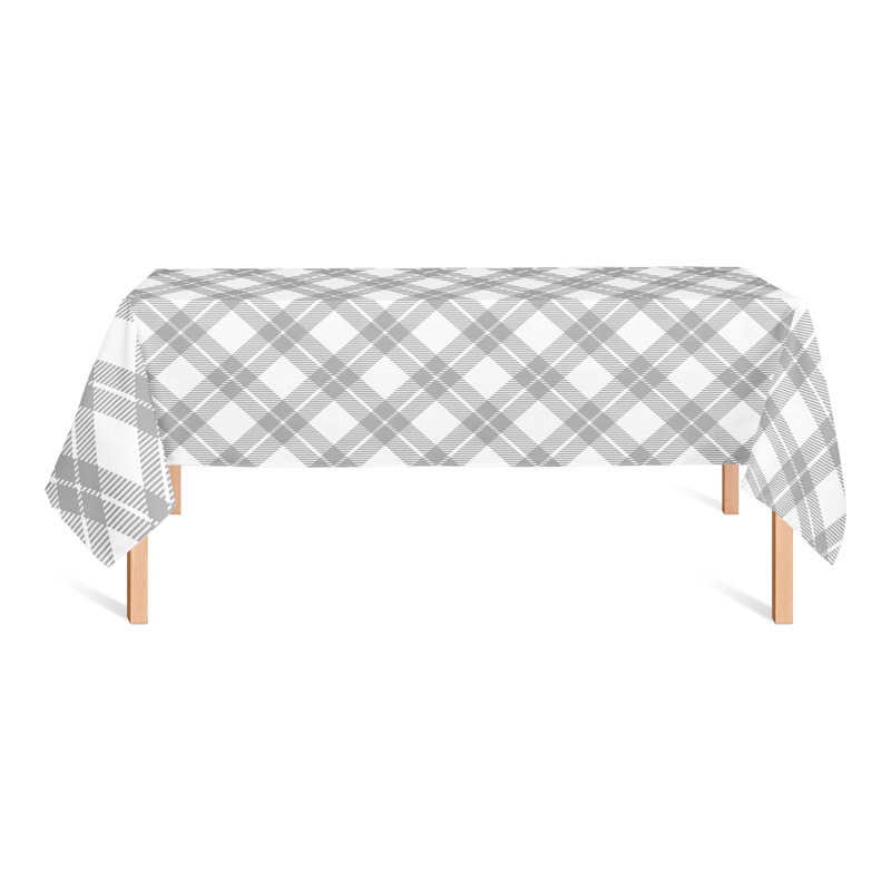Abdul-Karim Plaid Tablecloth, Gray