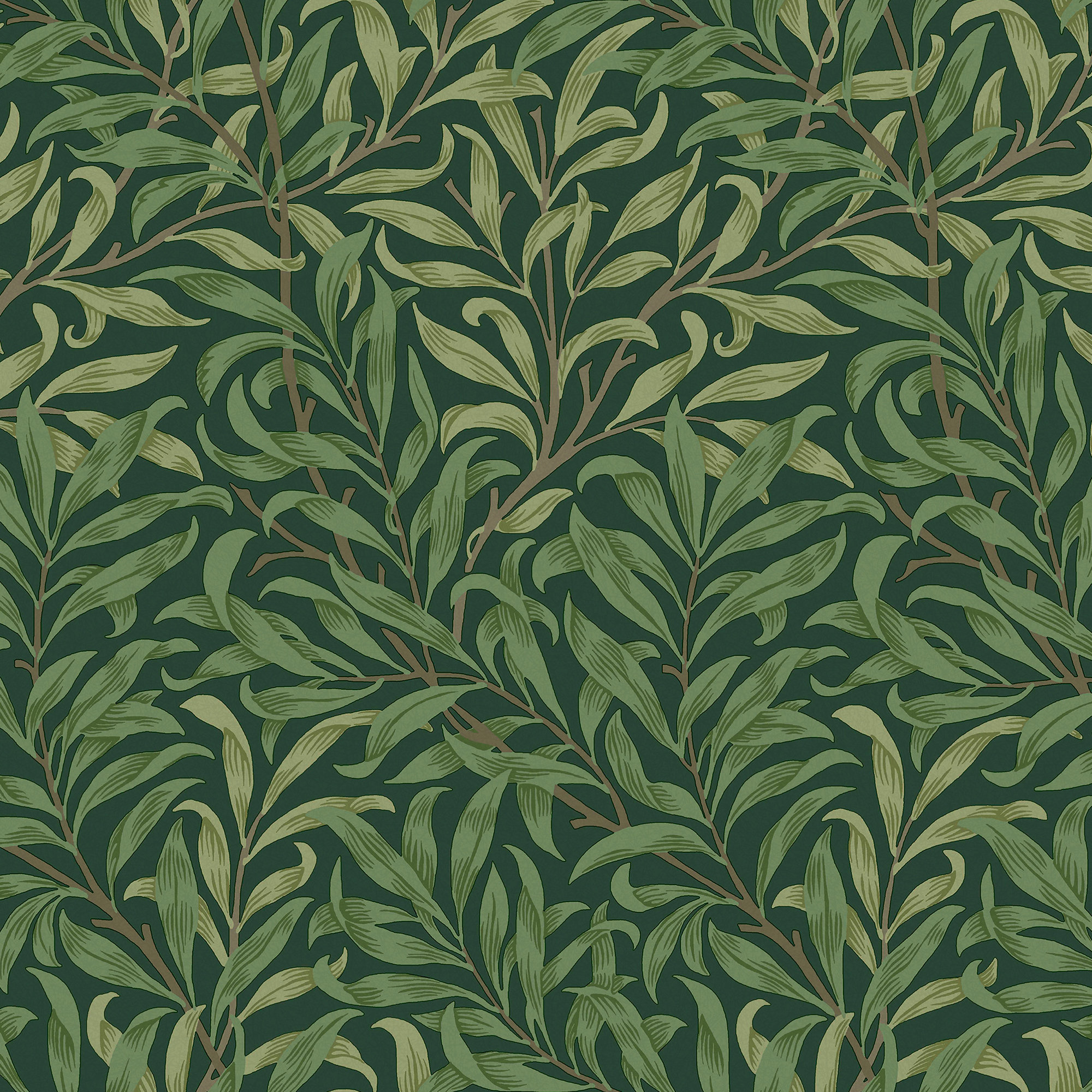 Floral Wallpaper, Deep Green