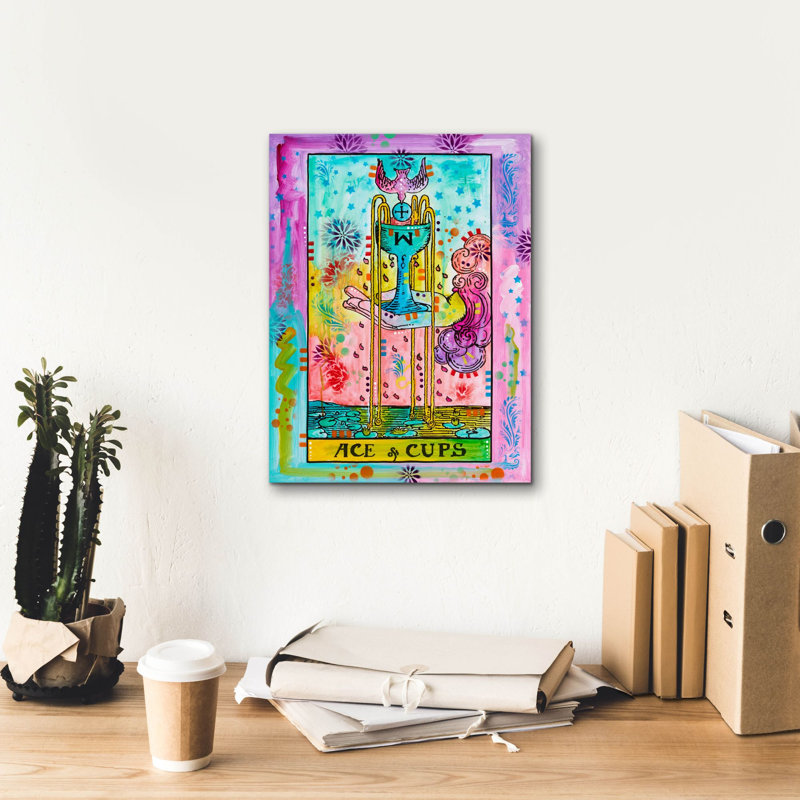 «Tarot - Ace Of Cups» par Dean Russo, art mural sur toile, H 16 po x l 12 po x P 0,75 po