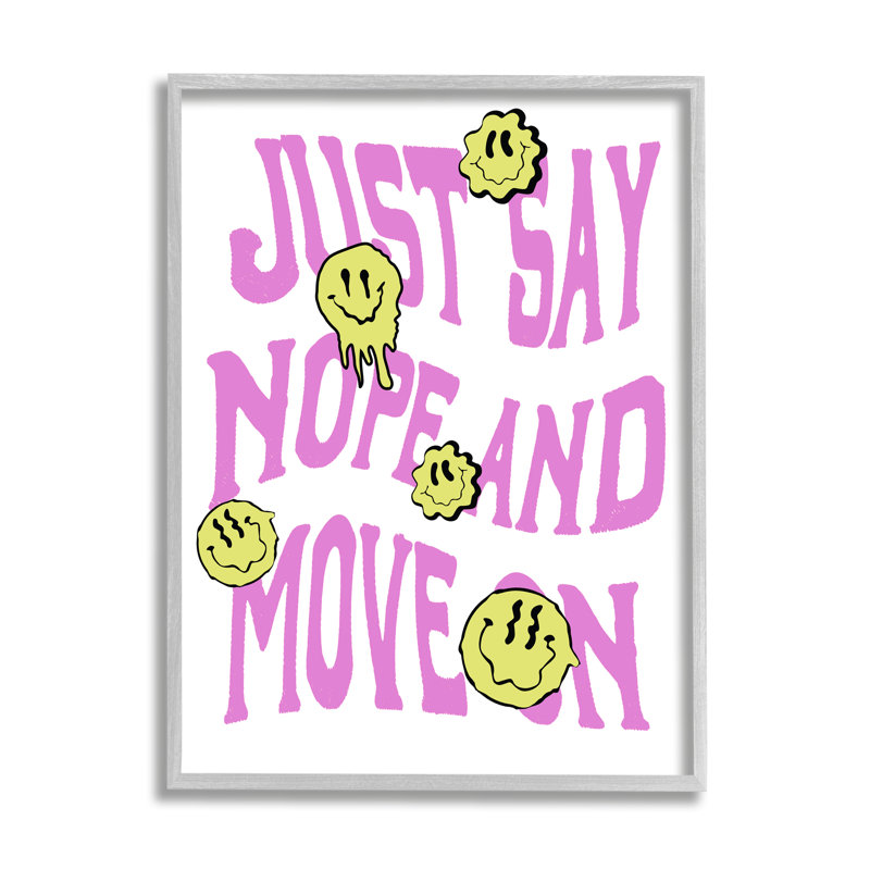 «Bb-509», encadré «Just Say Nope», phrase sur toile par LulusimonSTUDI, art textuel, Estampe numérique Farmhouse