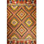 Tapis décoratif multicolore à motif géométrique de forme rectangulaire jaune-369417048