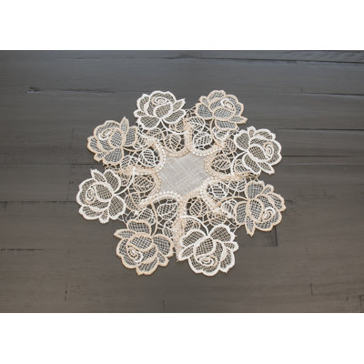 Ensemble de napperon et plateau de table Beige Rose