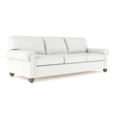 Leroy Rolled Panel-Arm Sofa with Bun Feet