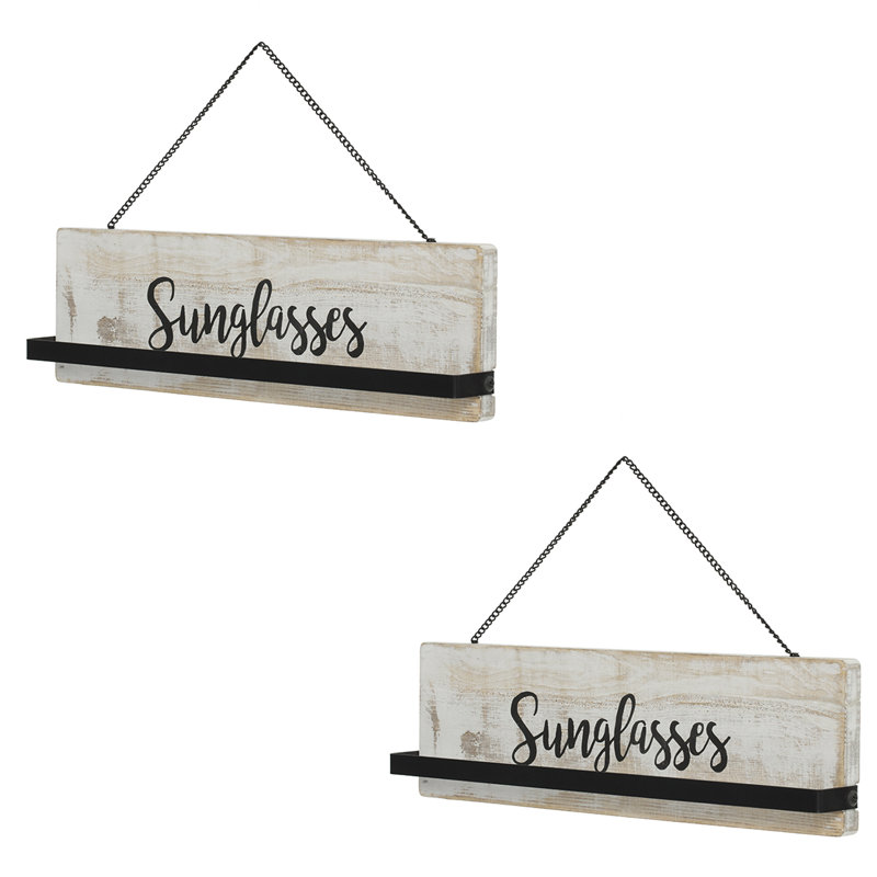 Hanging Sunglasses Wall Mounted Jewellery Holder, White