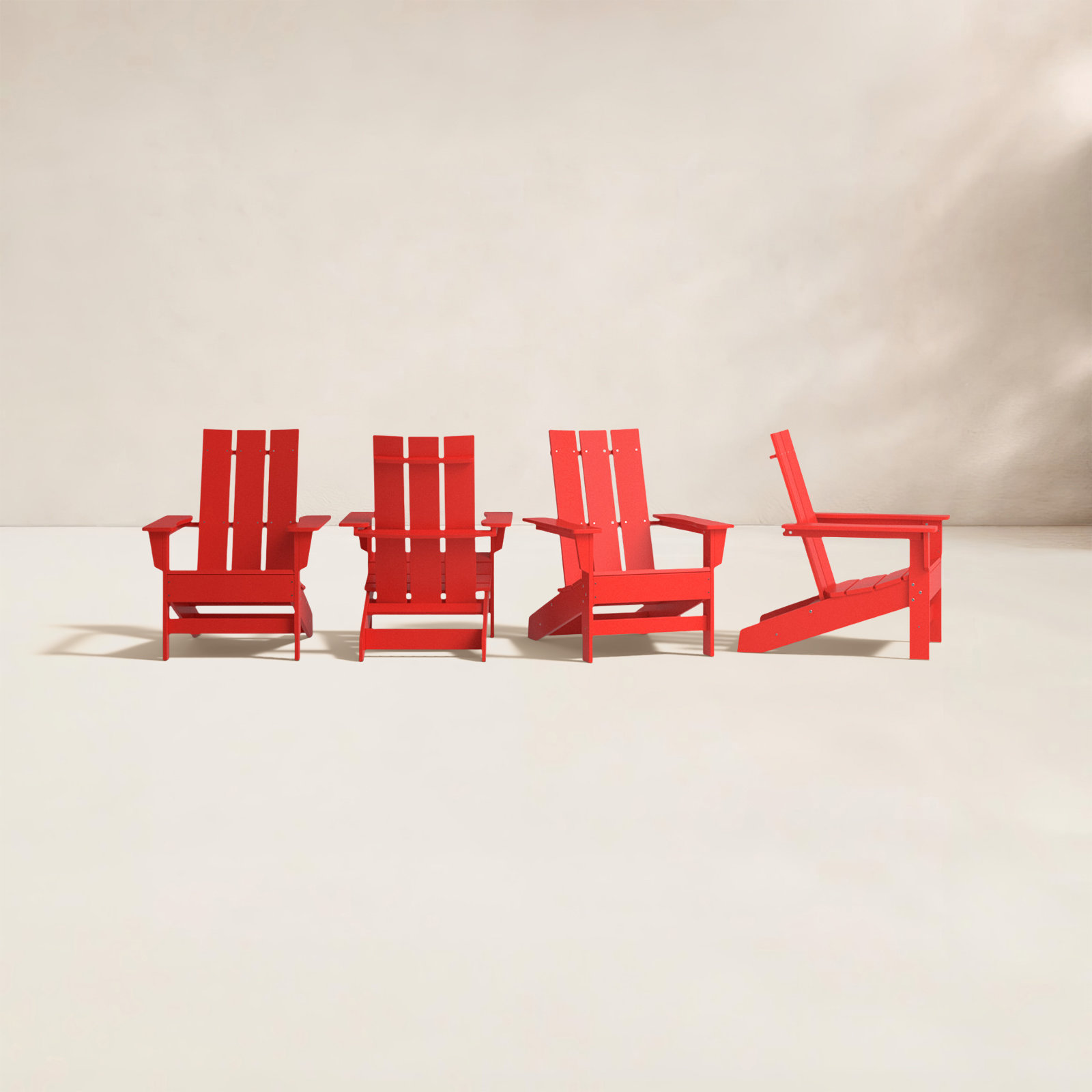 Ratcliff Outdoor Adirondack Set, Bright Red