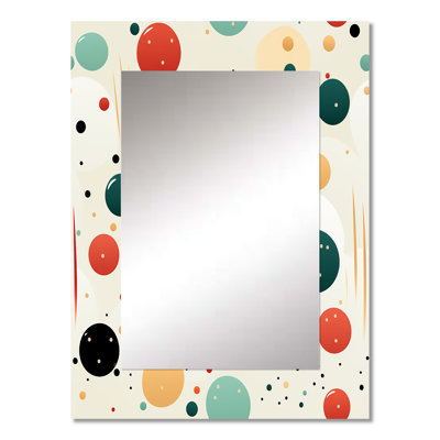 Geometric Harmony Polka Dots Pattern - Polka dots  Large Wall Mirror, Graphic Print, Geometric Unique Mirror, Printed Metal Art