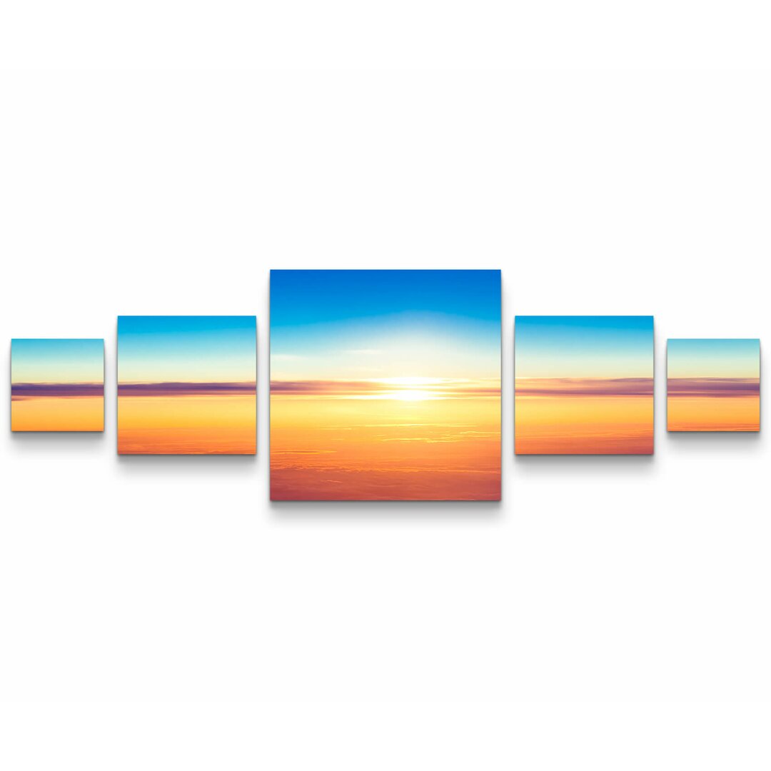 5-tlg. Leinwandbilder-Set Sonnenuntergang über den Wolken