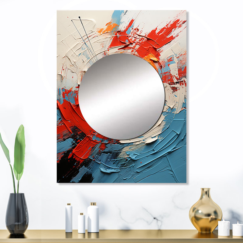 Millana Spiral Chaos collages Unleashed II - grand miroir abstrait, miroir mural décoratif moderne, art imprimé en métal