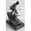 Snowboarder sculpture en bronze statue en métal trophée sur base de marbre