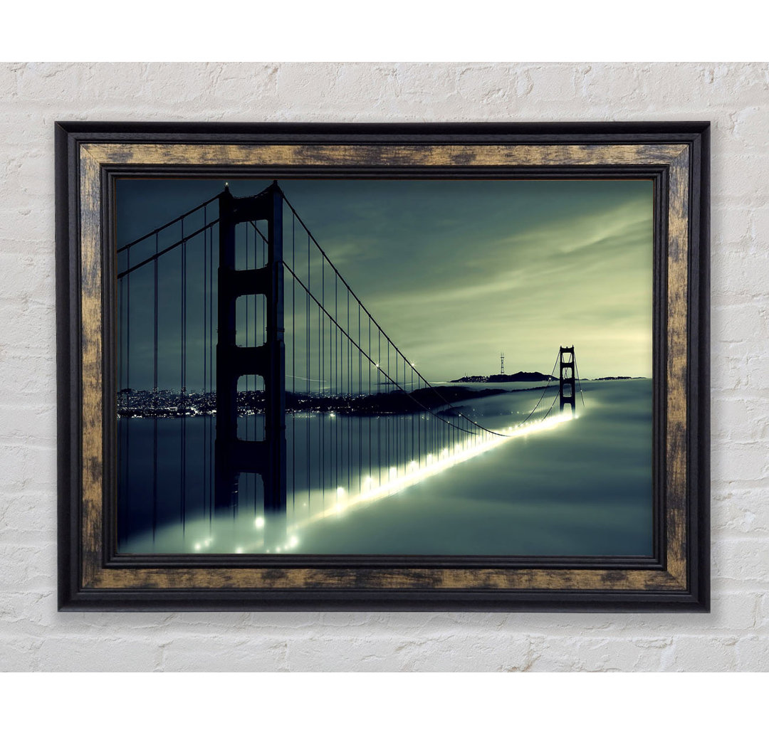 Golden Gate Bridge Light In The Fog - Einzelner Bilderrahmen Kunstdrucke