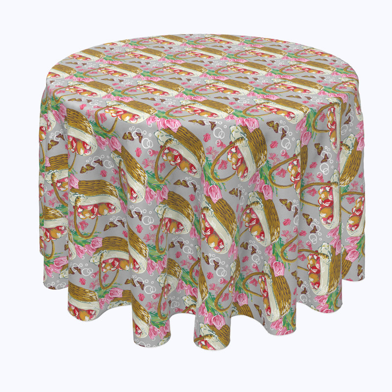 Mills Geometric Round Easter Tablecloth, 108" x 108"