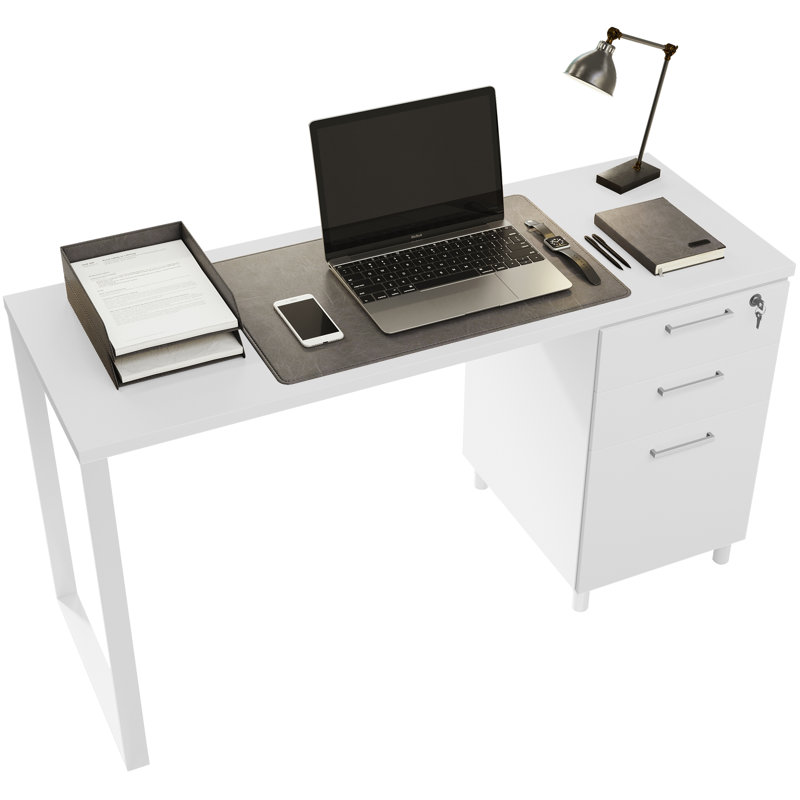 Bureau réversible Faith-Sharona, Blanc / blanc