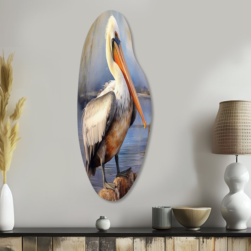Art mural Pelican, H 38 po x l 15 po