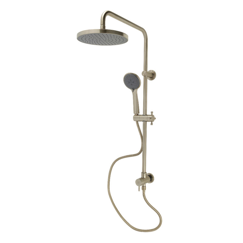 Kingston Concord Wall Mount Rain Drop Shower System With Hand Shower, Brushed Nickel