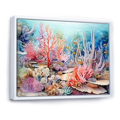 Rose et bleu sous l'eau, corail Wold I - art mural corail sous l'eau