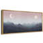 Sun Mountain Landscape Day Meets Night Sun Moon Mountains, impression sur toile encadrée simple-98042298-111176169