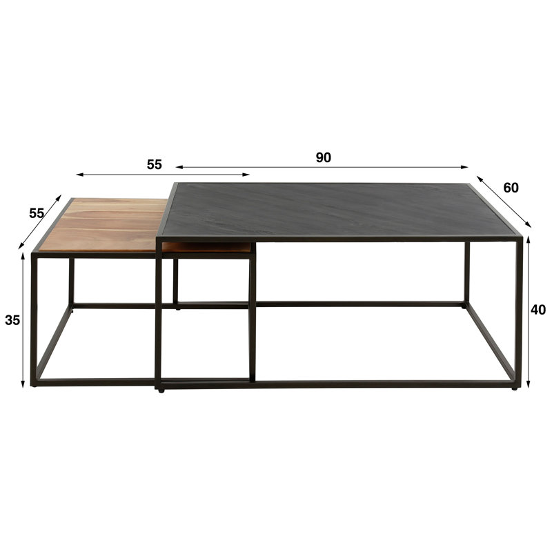 Faustino solid wood coffee table set