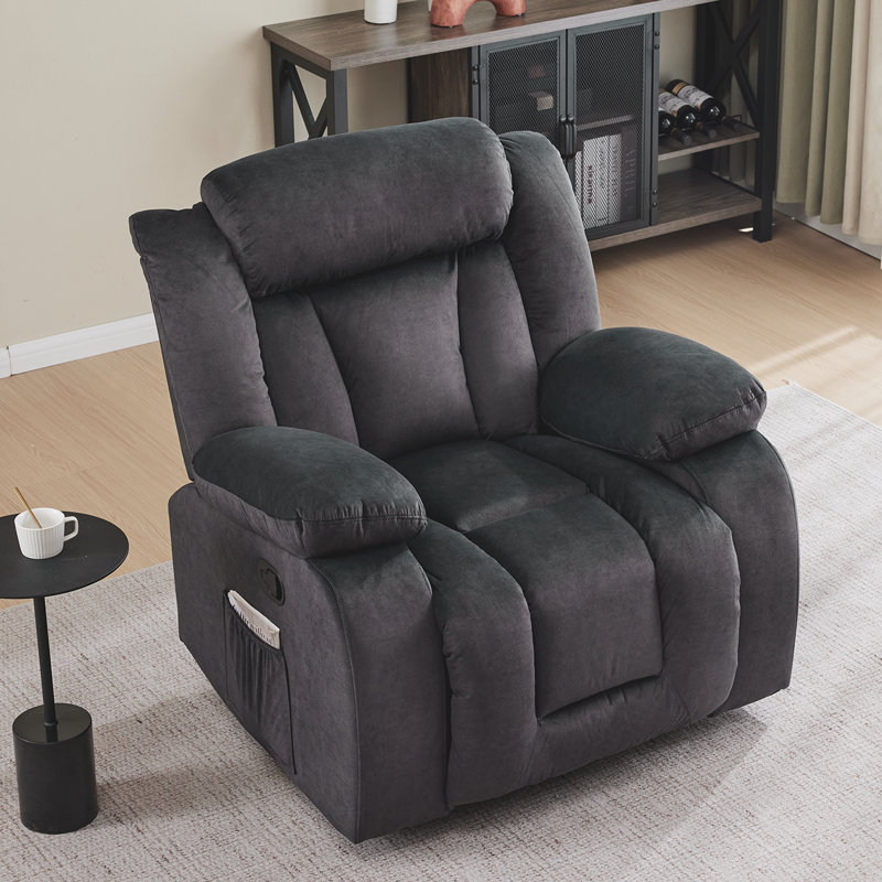 Fauteuil inclinable manuel inclinable 37,23 po, Noir