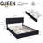 Orwhin Bed Frame 4 Drawers Storage, Upholstered Bed Frame with Velvet Adjustable Headboard Queen Full King Size Platform Bed Wood Support-807684310-815720074