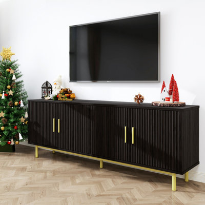 70'' Media Console, TV Stand for TVs up to 80'', Heavy Duty Metal Base