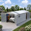 Remise de rangement extérieure en métal 20 x 13 pi avec grandes portes, lanterneau et évents pour une utilisation polyvalente