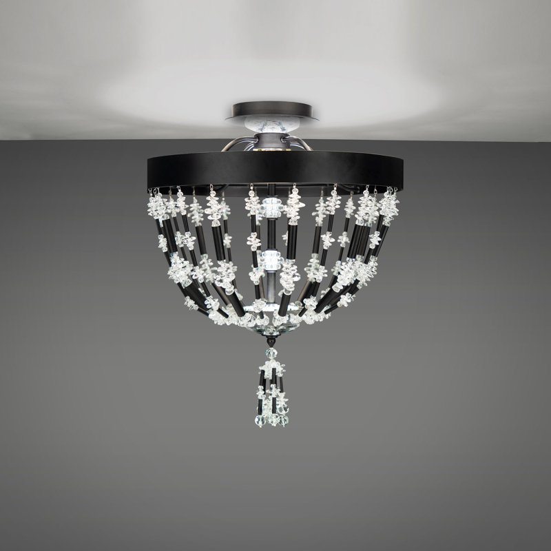Bali LED Semi Flush Mount, Black