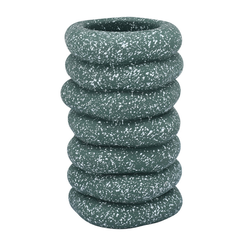 Gabby Speckled Green Cairn Vase, Green