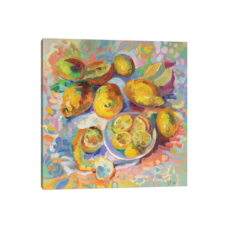 Lemons by Katharina Valeeva - Wrapped Canvas Painting, 93.98 cm H x 93.98 cm W x 3.175 cm D