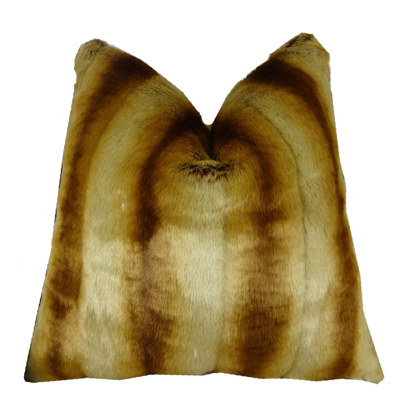 Coussin décoratif à la main chinchilla fabriqué à la main, H 24 po x l 24 po
