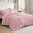 Bedsure Cal King Pintuck Bed-in-a-Bag- Grayish Purple Pinch Pleat Comforter with Sheets, Pillowcases & Shams-101518289-108919601