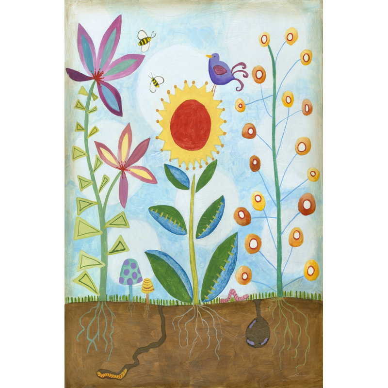Whimsical Flower Garden II by Megan Meagher - Wrapped Canvas Painting, 46cm H x 30cm W