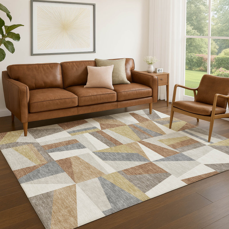 Tapis géométrique intérieur / extérieur lavable à la machine Chantille ACN2327, Rectangle 9 pi x 12 pi