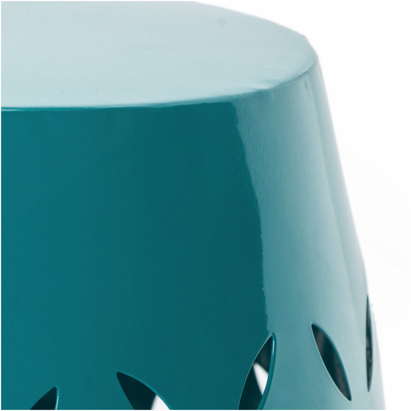 LILAC 12" Accent Side Table, Cylindrical Design End Table For Living Room, Family Room, Or Entryway, Industrial Style,Coffee Side Tables For Indoor Outdoor, Teal Color