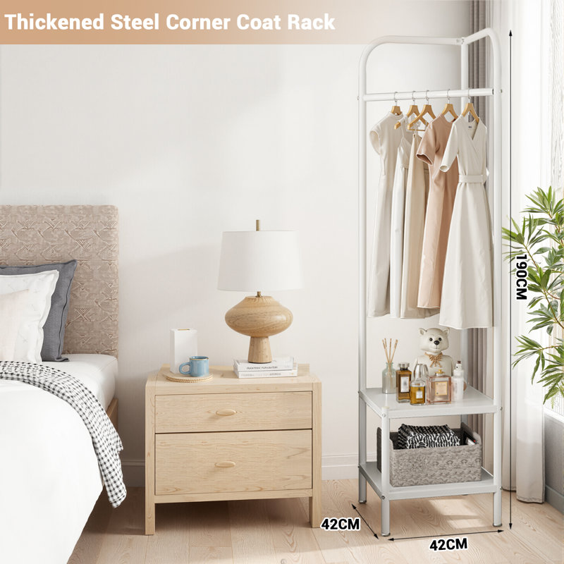 Freestanding 1 - Hook Coat Rack, White