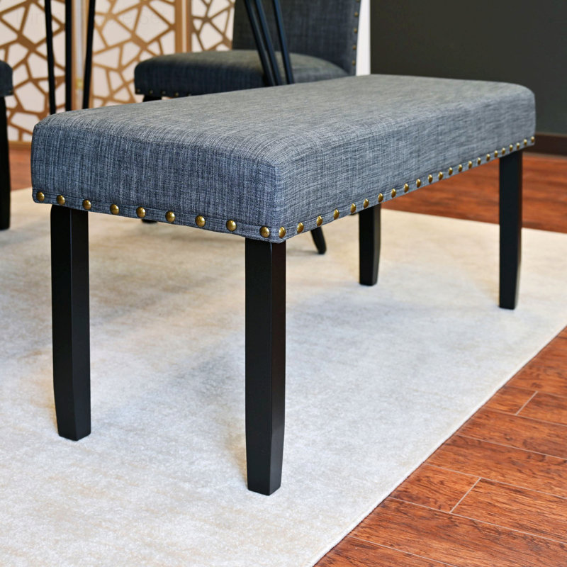 Dining Table Set, Dining Table With Chairs, Gray, 6 Pieces: Table, 4 Chairs, Bench