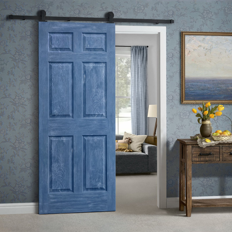 Porte standard lambrissée en bois manufacturé, Bleu rétro, 30 po x 80 po