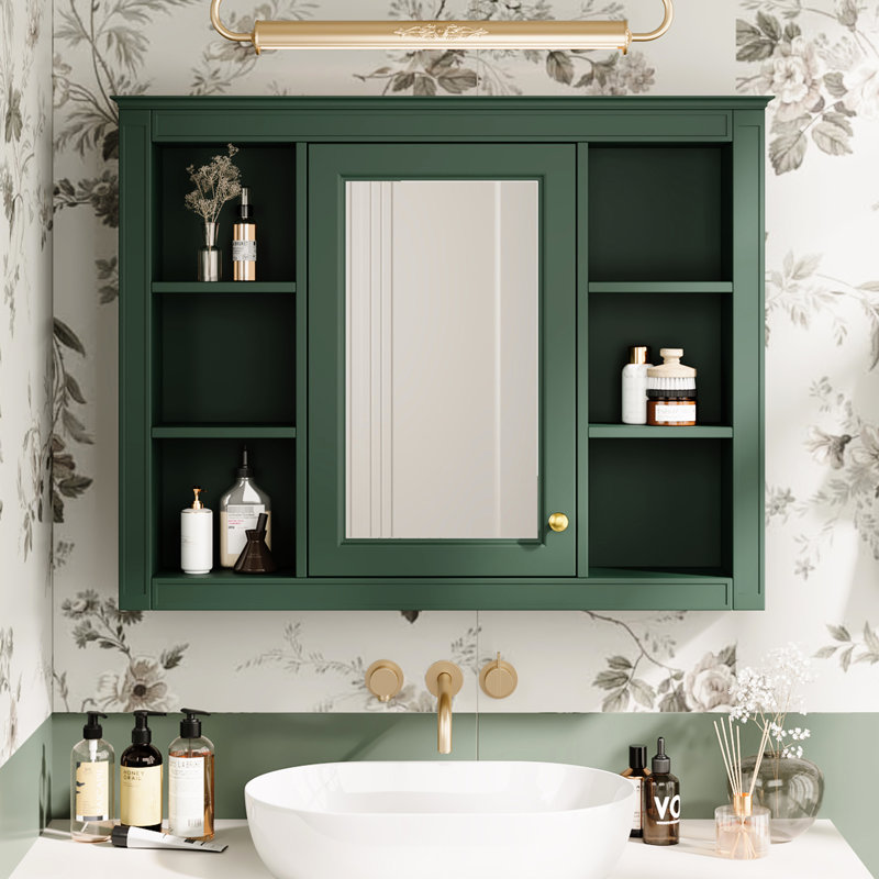Armoire de salle de bain moderne 35 po x 27,5 po - Miroir mural avec compartiment de rangement supplémentaire