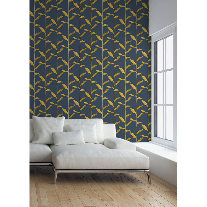 Nomad 10' L x 24" W Wallpaper Roll, Golden Night, Faux Grasscloth, Non-pasted
