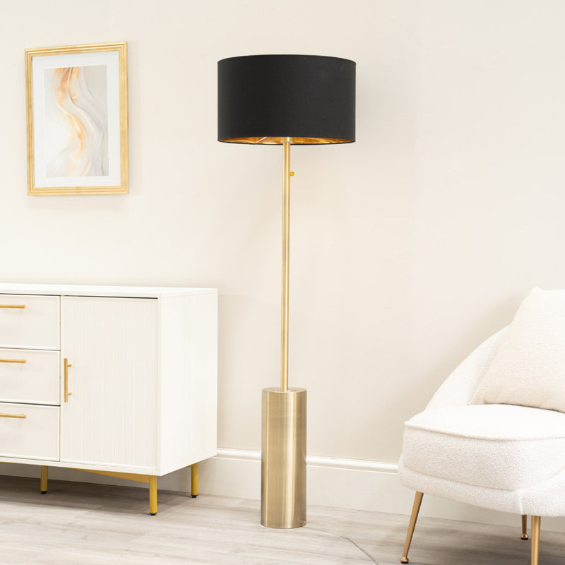 Alizander 150cm Traditional Floor Lamp, Black, No, Antique Brass