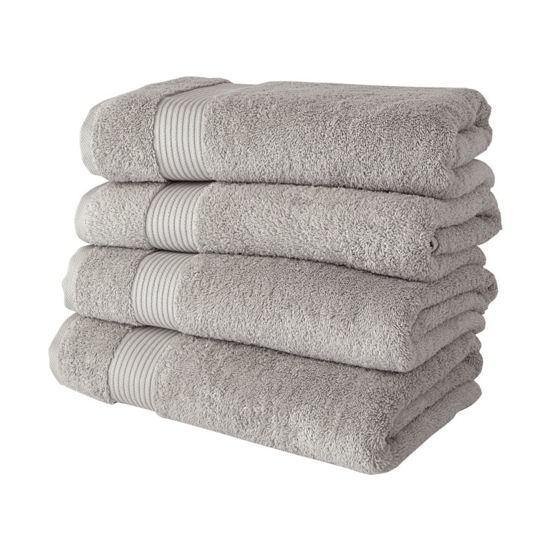 Ensemble de serviettes de bain de luxe 4 pièces Hamer - 100% coton turc, ultra doux et très absorbant, 30 po x 54 po, élégant design Dobby pour spa et maison