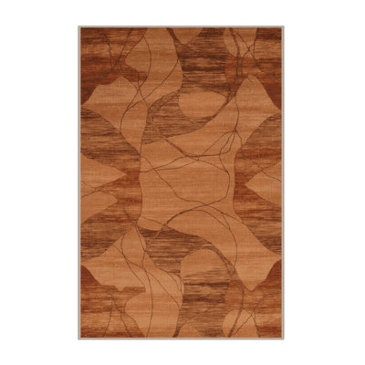 Machine Washable Abstract Pink Area Rug