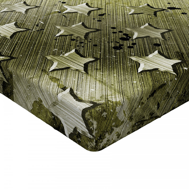 Grunge Microfiber Geometric Fitted Sheet, Full Fitted Sheet