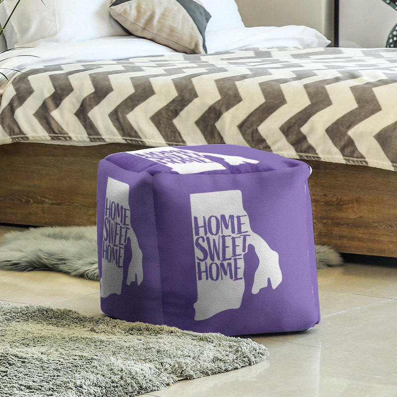 Repose-pieds cubique pour îlot de rhode home, H 13 po x l 13 po x P 13 po, Mauve