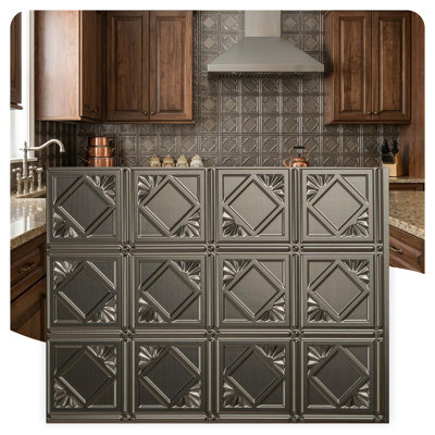 Charleston 18 in x 24 in Backsplash Kit - 5 Tiles, 2 J-Trims & 1 Inside Corner Trim